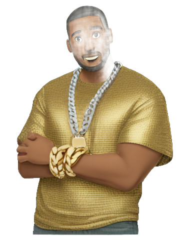 genmoji : gold chain shirt, gold chain necklace, gold chain wrist band, caucasian