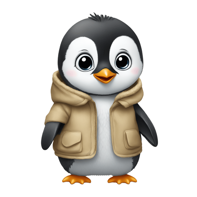 genmoji: A baby penguin with a coat