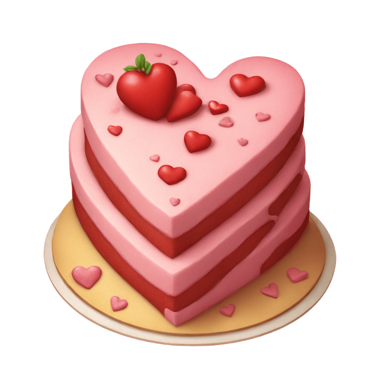 genmoji: A vintage heart-shaped cake