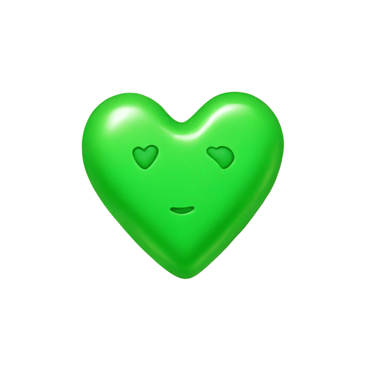 genmoji: A green heart-shaped sugar candy