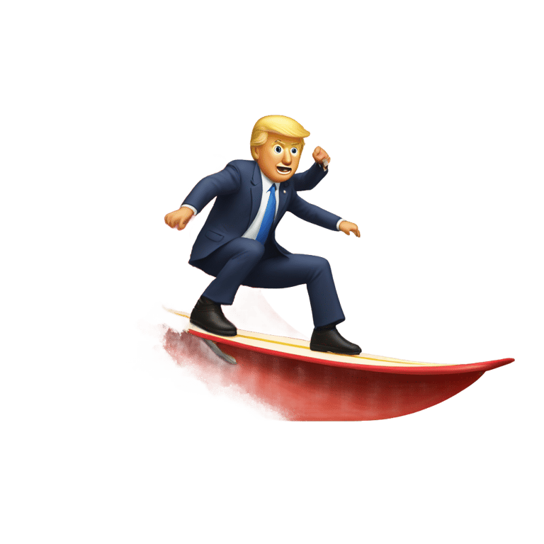 絵文字：1 trump surfing on a red wave