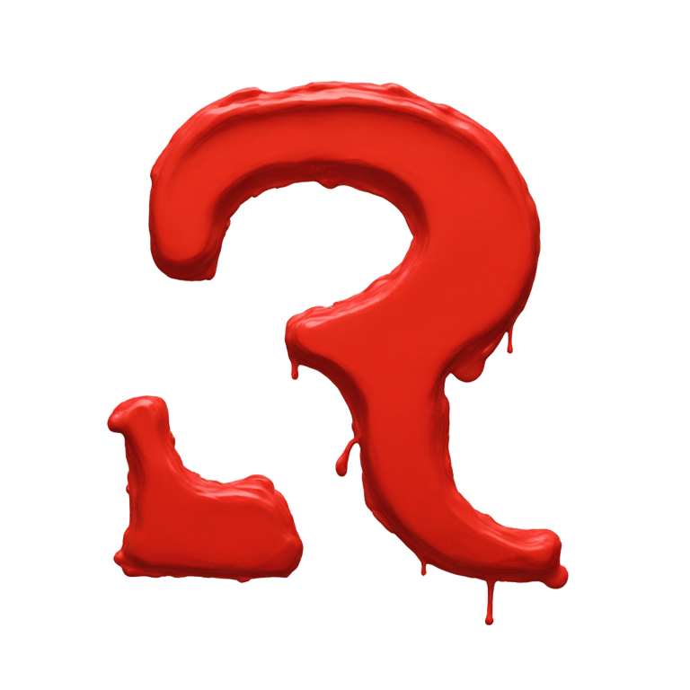 genmoji: Letter r made out of red paint