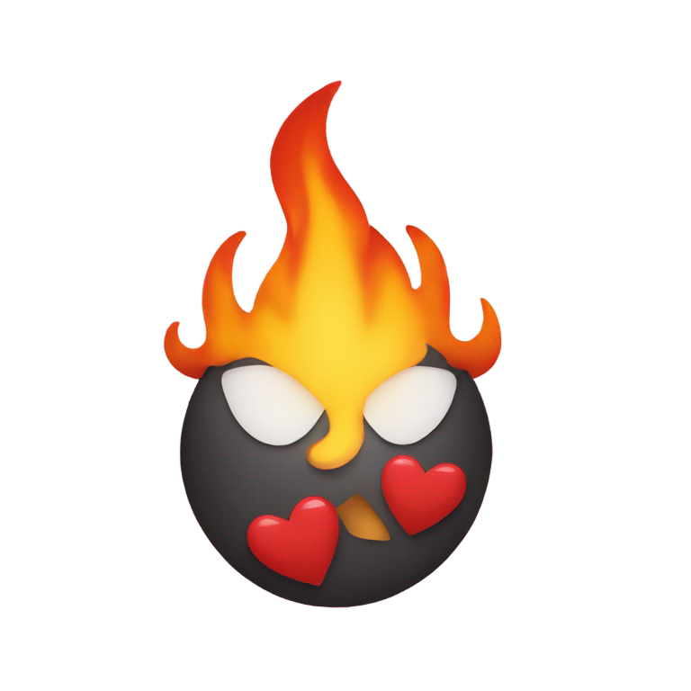 genmoji: flame with kiss and hearts