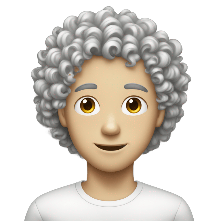 genmoji: Black curly headed weird white boy