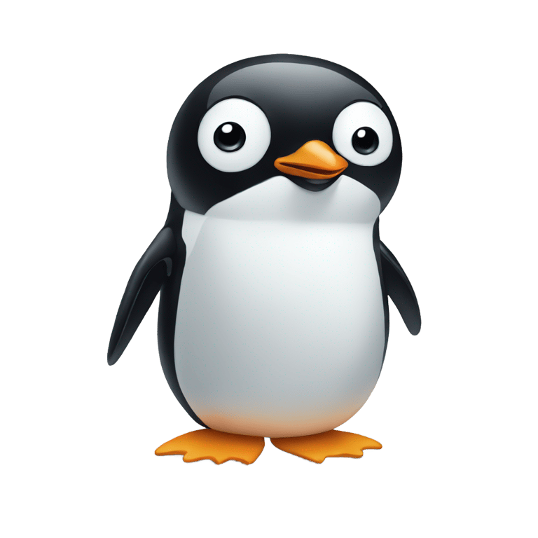 genmoji: a penguin half frozen