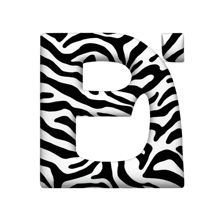 genmoji: Letter z made out of zebra stripes