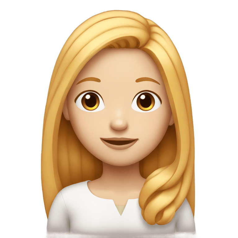 genmoji: a white ginger girl with a perfect and straight hair