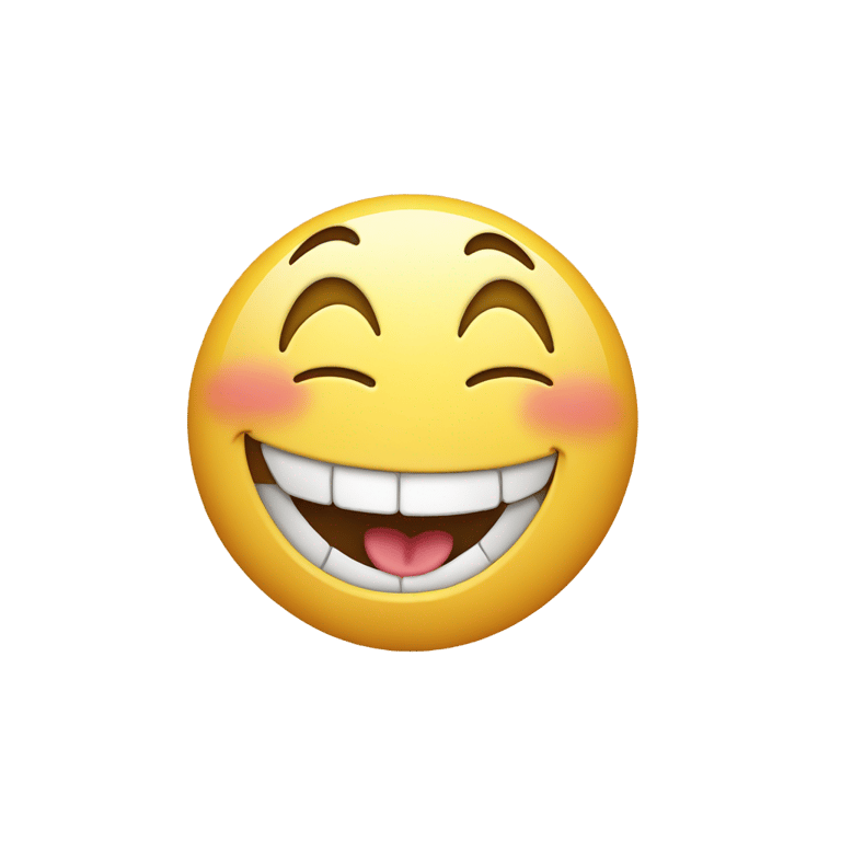 genmoji: Laughing emoji with a tongue out showing the peace sign