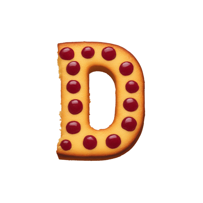 genmoji: Letter u made out of upside down cake