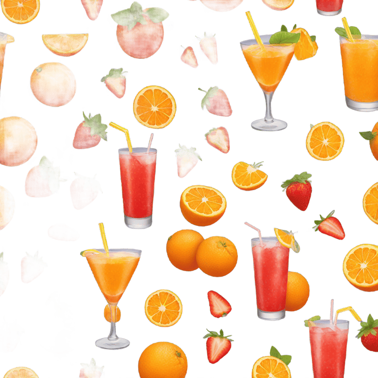 genmoji : Oranges, strawberries, cocktails