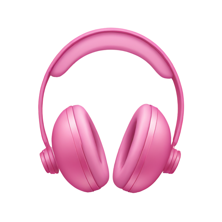 prompt: pink headphones with pastel pink patterns