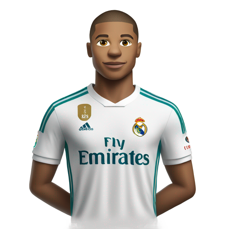 genmoji: Mbappe soccer player with real madrid jersey