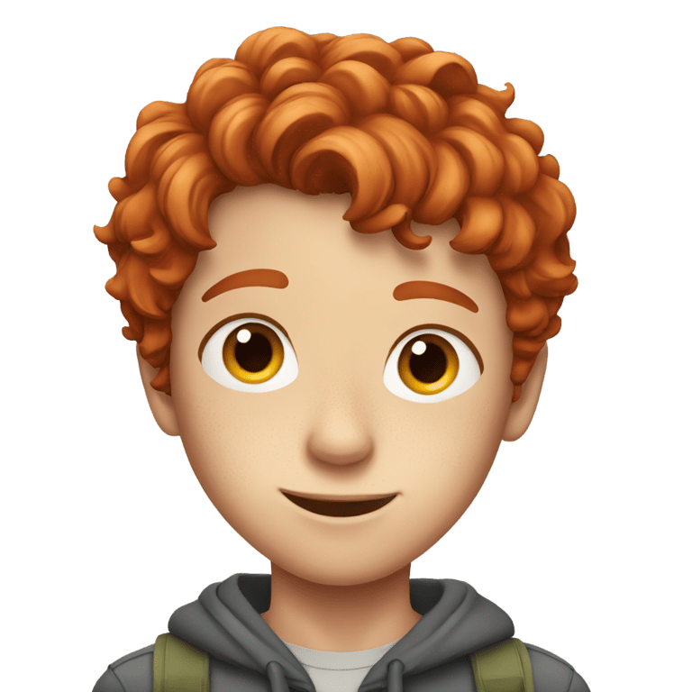 genmoji: boy with freckles and medium red hair