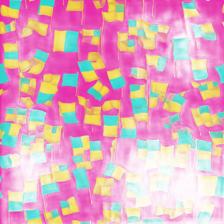 genmoji: Flag that is hot pink at top, then yellow in middle, and cyan at bottom