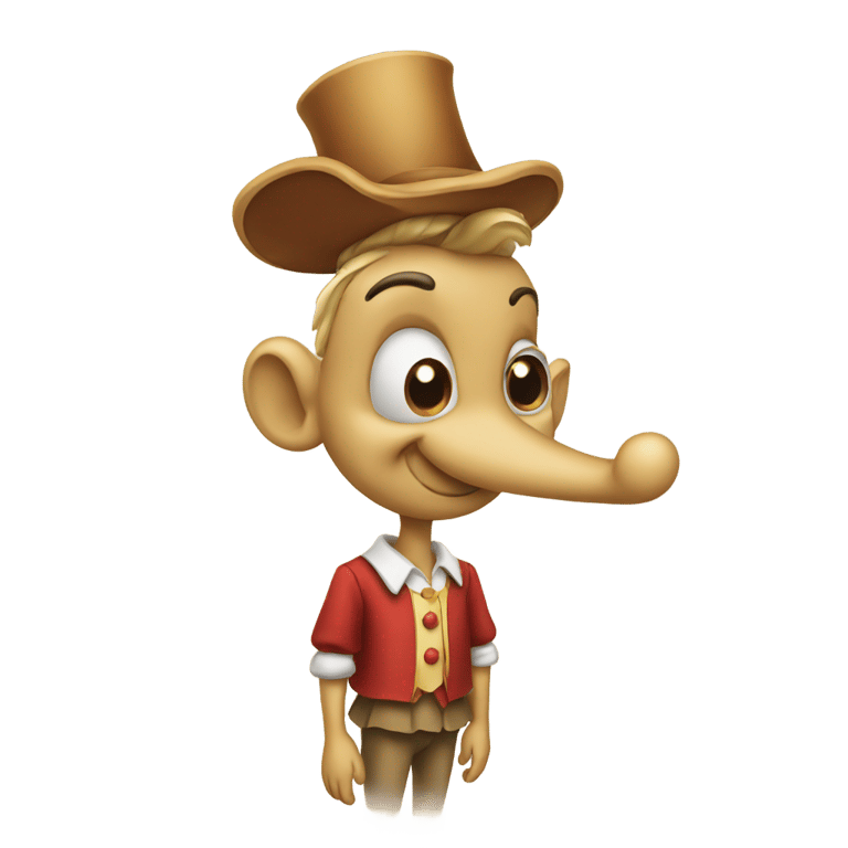 genmoji : Pinocchio with long nose