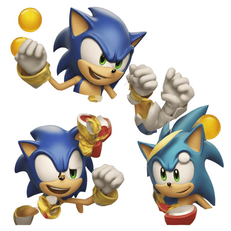 genmoji: 3 random sonic characters hanging out