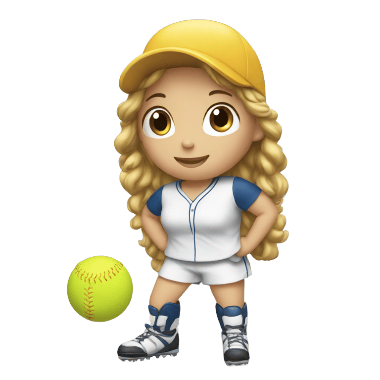 絵文字：A girl with a softball