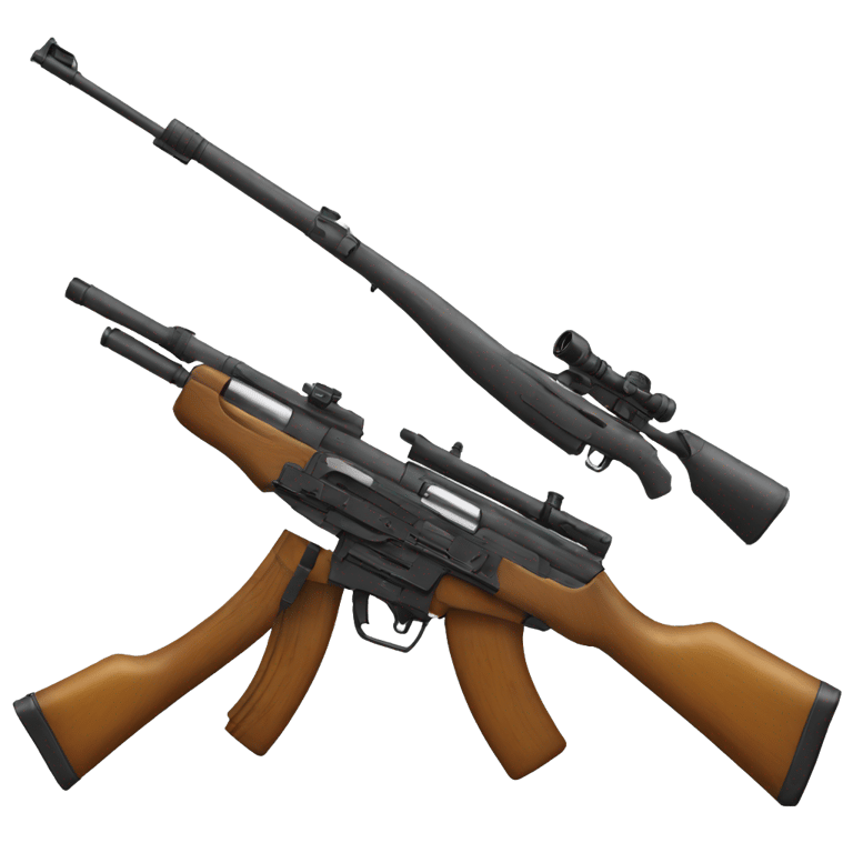 genmoji: AK 47 double heat scope seeking shot gun