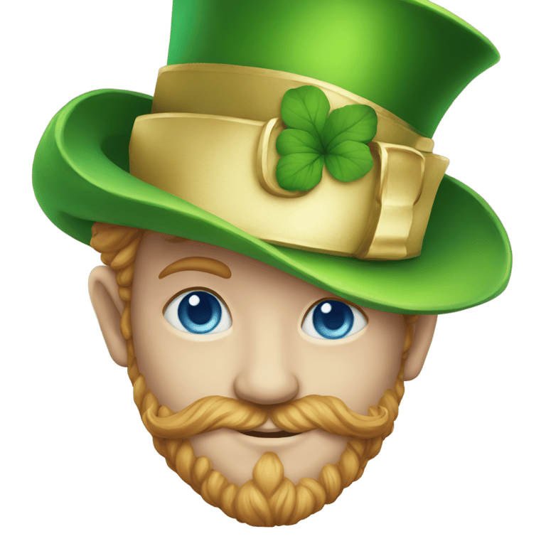 genmoji: Blue eye Leprechaun with boy with no beard