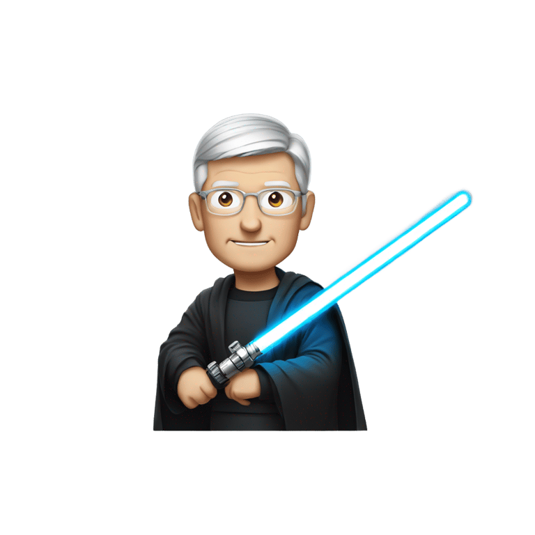 genmoji: tim cook with a lightsaber