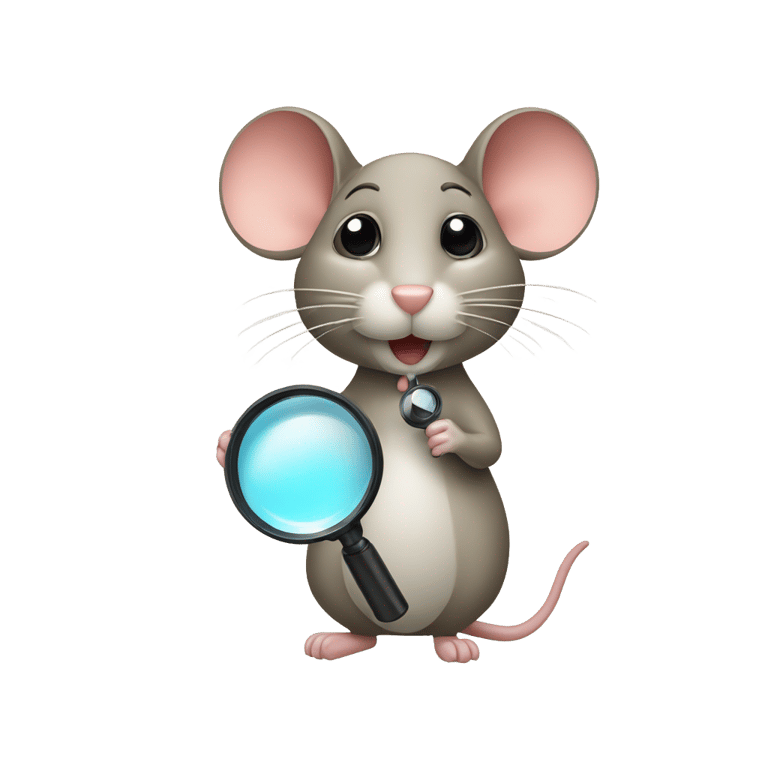 genmoji: A mouse with a magnifying glass