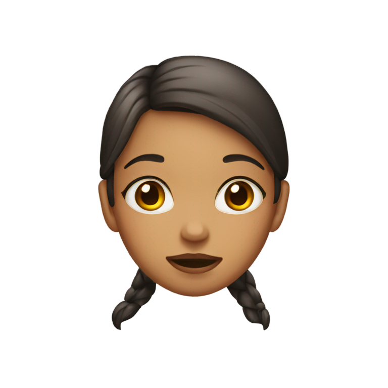 genmoji : Une fille levant les yeux au ciel