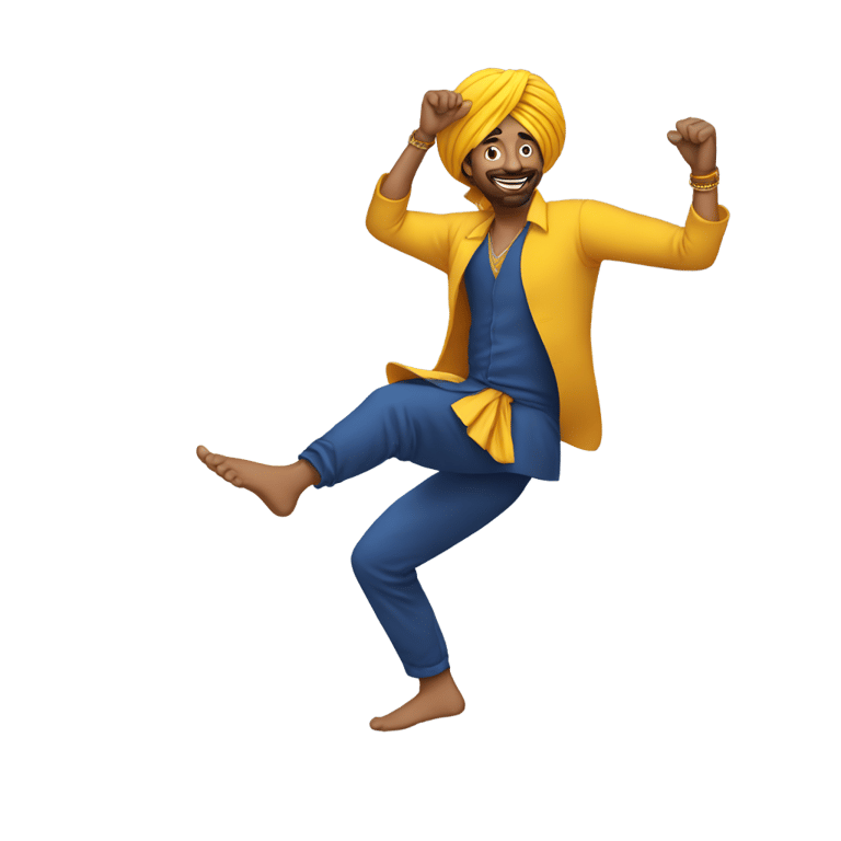 絵文字：man doing betge (the bhangra step)