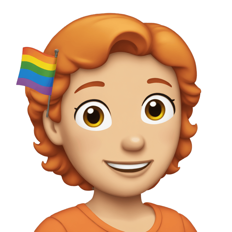 genmoji: Lois griffin with gay flag