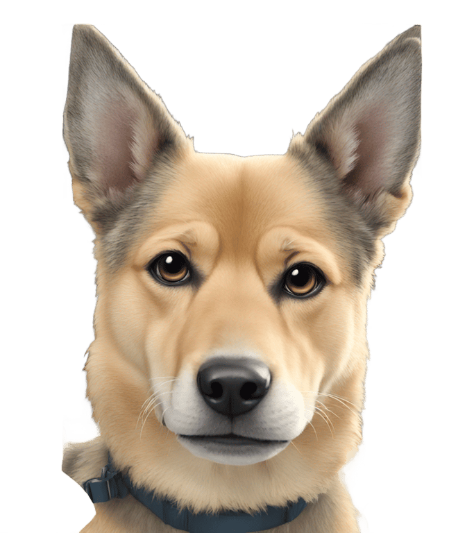 genmoji: Tan dog with pointy ears