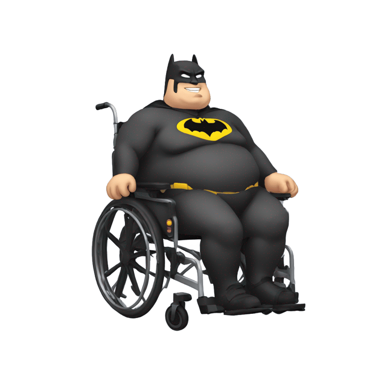 genmoji: Batman obese in a wheelchair