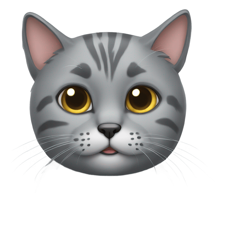 genmoji: Draw a bored gray cat