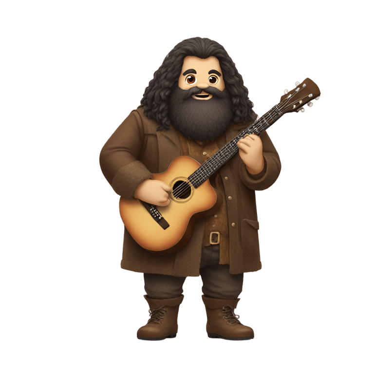 genmoji: hagrid playing guitar