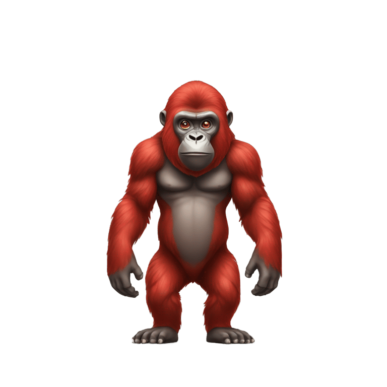 genmoji : Red gorilla standing up