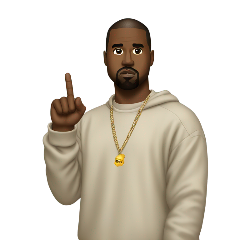 prompt: kanye west putting up the middle finger