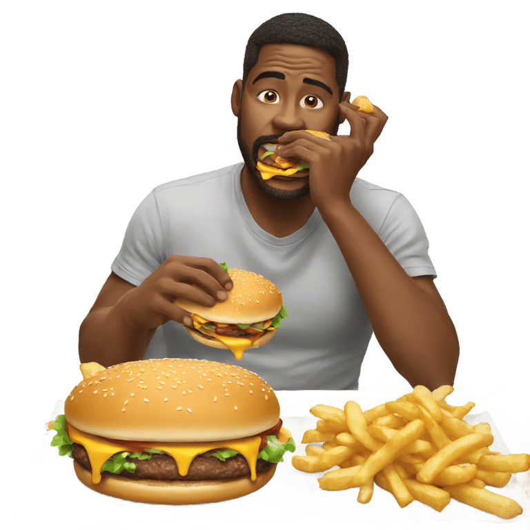 genmoji: Man Eating Burgers