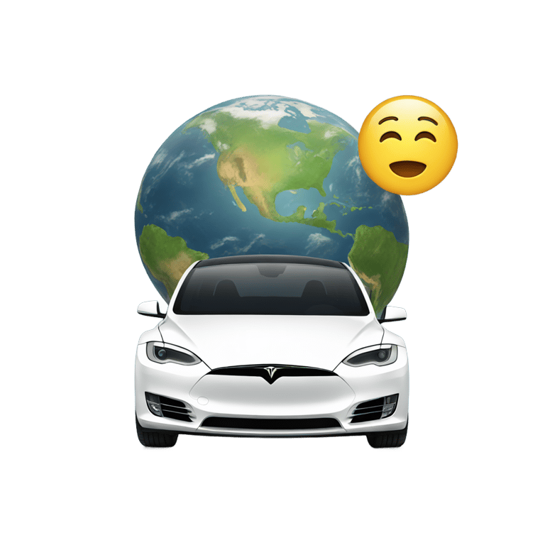 genmoji: Earth Driving Tesla