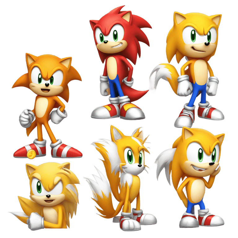 絵文字：Sonic, tails and knuckles