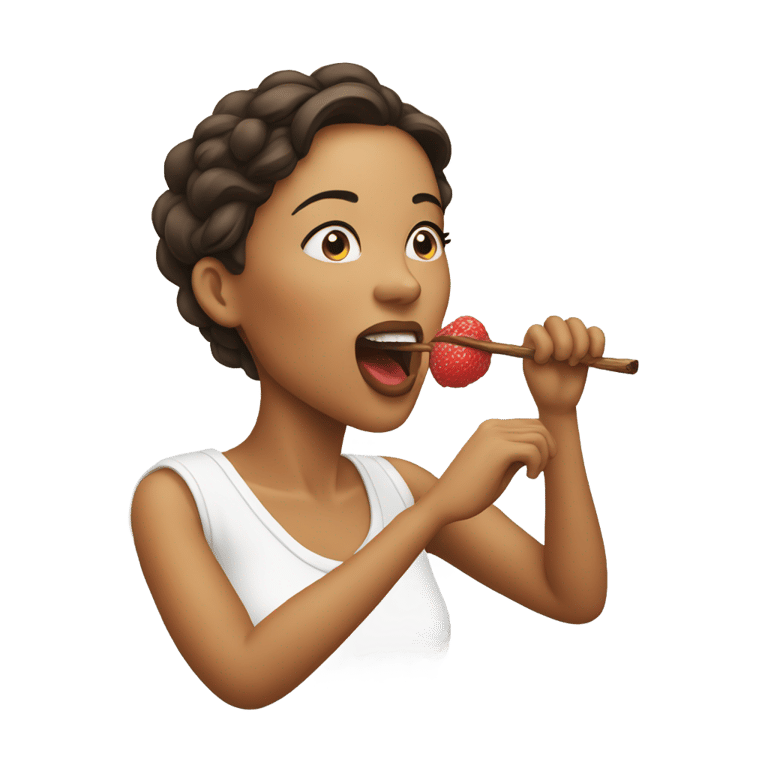 genmoji: woman licking smooth stick