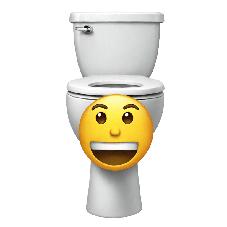 genmoji: Head coming out of a toilet