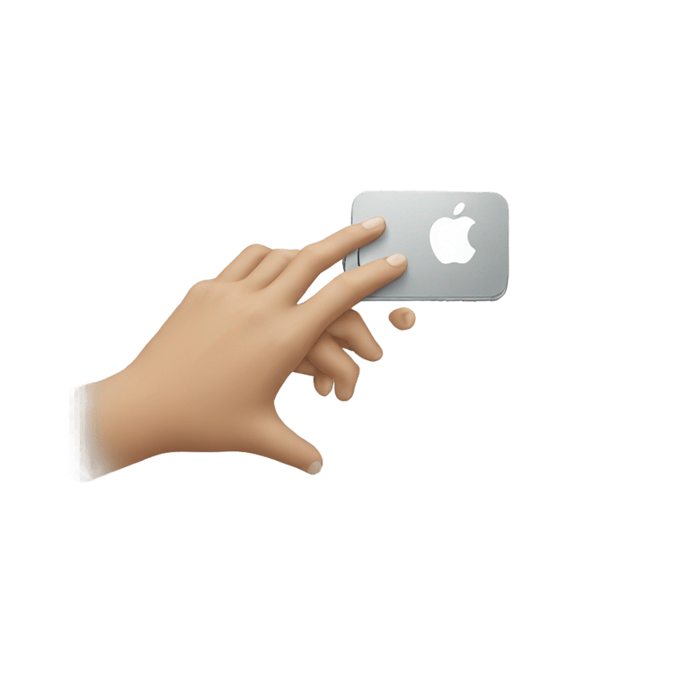 genmoji: One white hand having an Iphone into