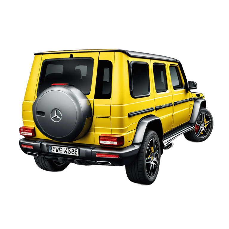 genmoji: Back side , yellow, Mercedes classe G AMG