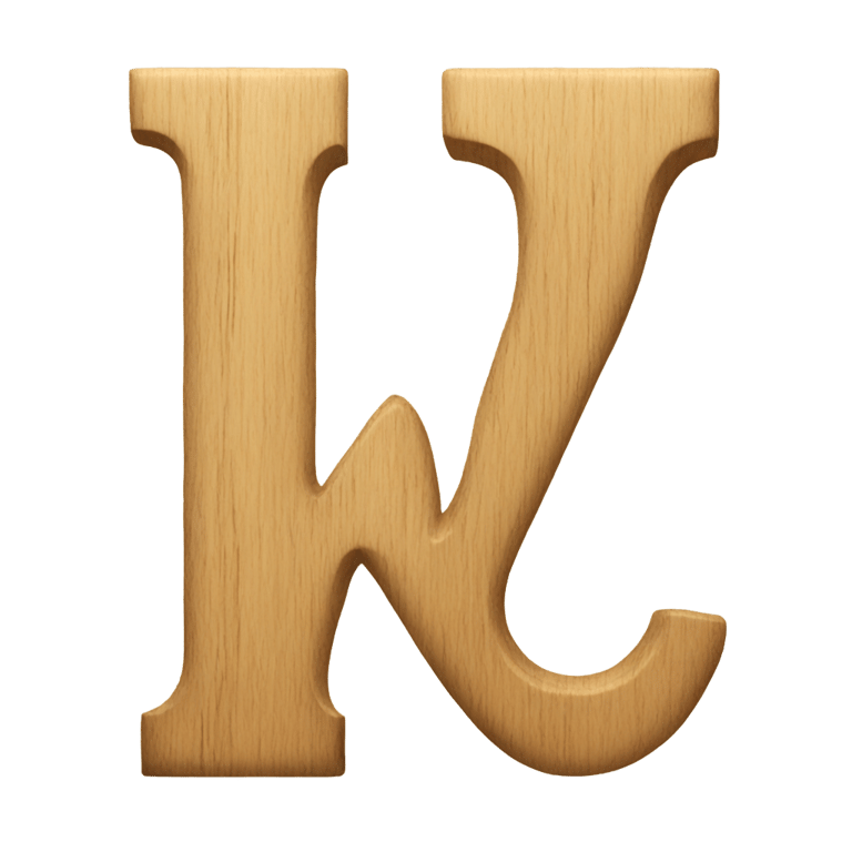 genmoji: Letter w made out of wood