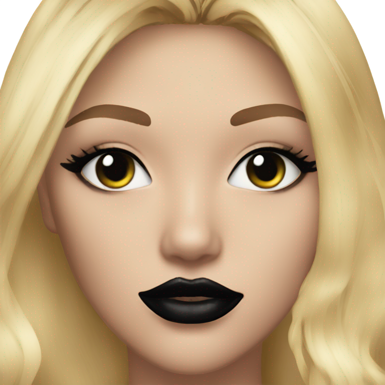 genmoji: sexy blonde long-haired girl with with black lipstick and cat whiskers makeup