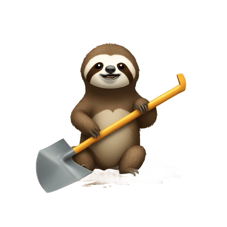 genmoji: Sloth on a shovel