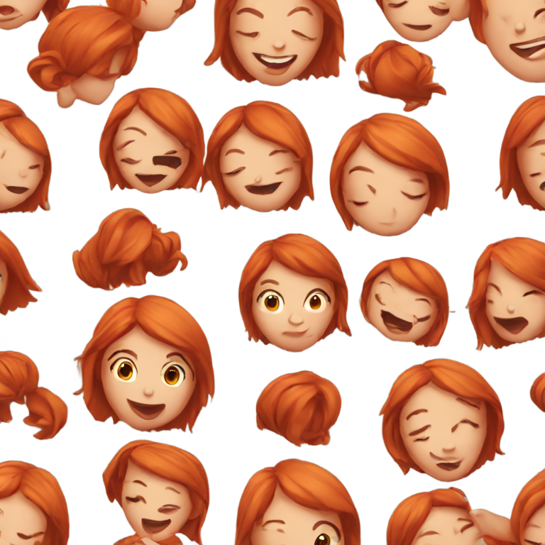 genmoji : Fille, rouquine, clin d'œil, langue sortie