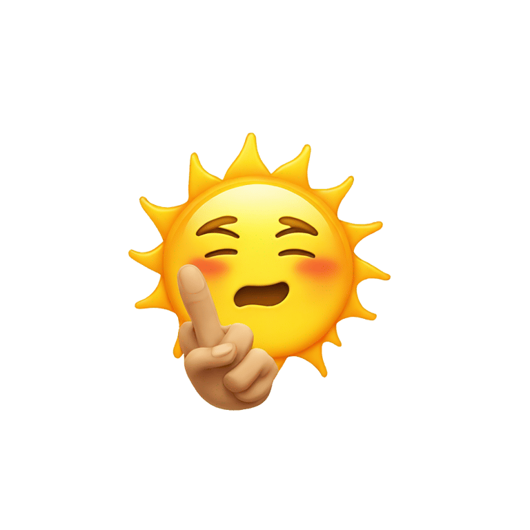 genmoji: sun flipping a middle finger