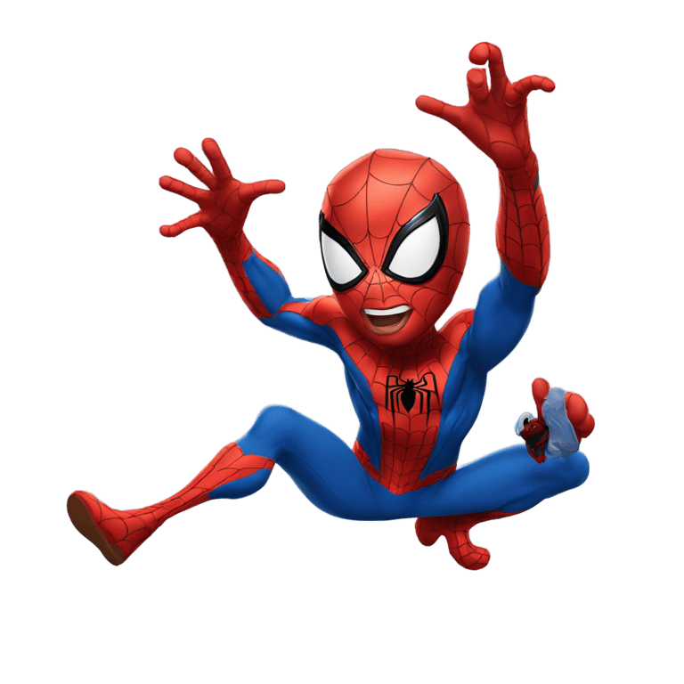 genmoji: Spider-Man making a goofy face