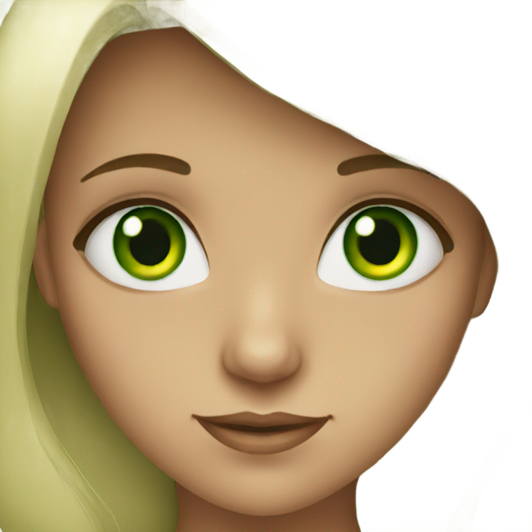 genmoji : Fille aux yeux verts