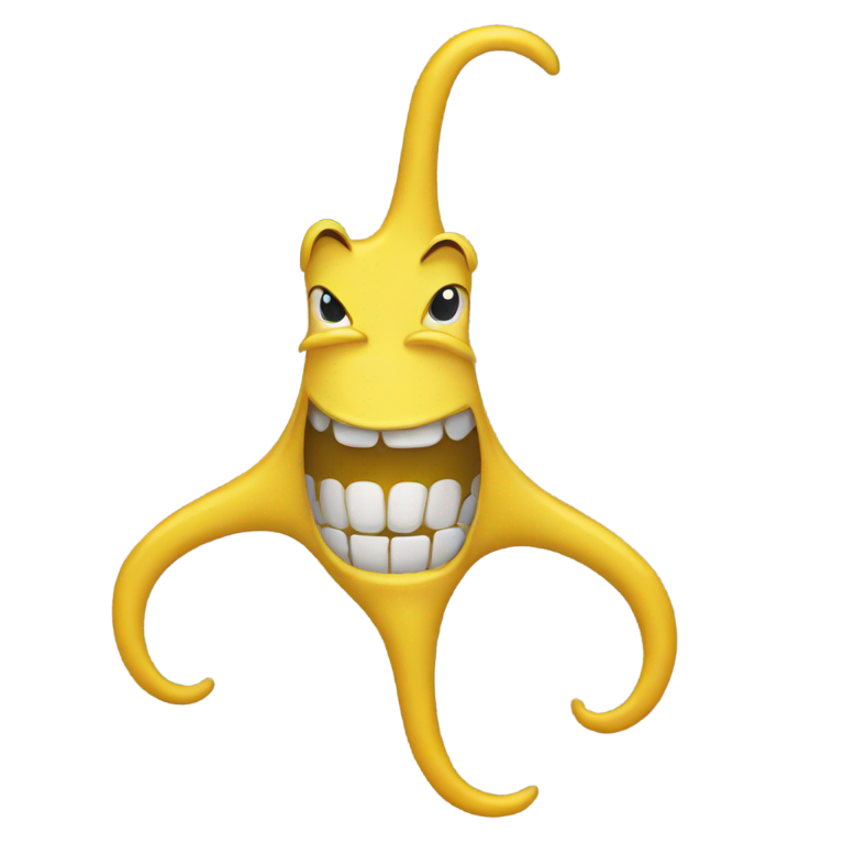 genmoji: Yellow circle emoji with curvidentate teeth
