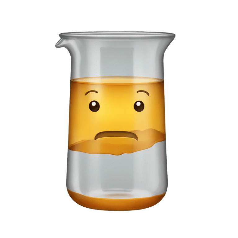 genmoji: transparent amber beaker